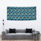 Gold Coast Titans Tapestry Tropical Hibiscus Floral Seamless Rugby Mascot