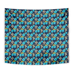 Gold Coast Titans Tapestry Tropical Hibiscus Floral Seamless Rugby Mascot