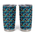 Gold Coast Titans Tumbler Cup Tropical Hibiscus Floral Seamless Rugby Mascot