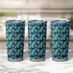 Gold Coast Titans Tumbler Cup Tropical Hibiscus Floral Seamless Rugby Mascot