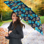 Gold Coast Titans Umbrella Tropical Hibiscus Floral Seamless Rugby Mascot