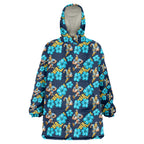 Gold Coast Titans Wearable Blanket Hoodie Tropical Hibiscus Floral Seamless Rugby Mascot