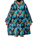 Gold Coast Titans Wearable Blanket Hoodie Tropical Hibiscus Floral Seamless Rugby Mascot