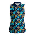 Gold Coast Titans Women Sleeveless Polo Shirt Tropical Hibiscus Floral Seamless Rugby Mascot