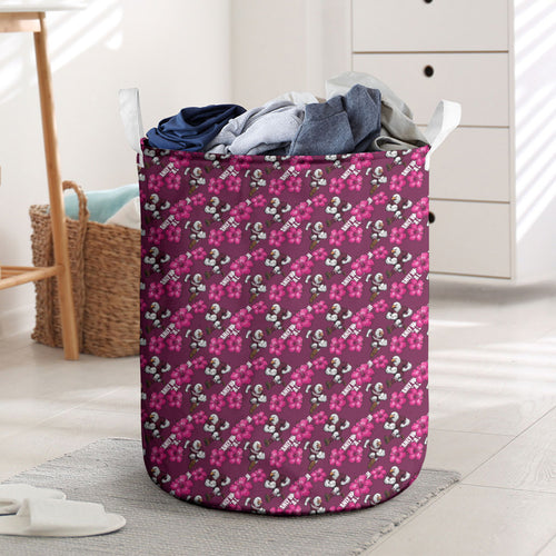 Manly Warringah Sea Eagles Laundry Basket Tropical Hibiscus Floral Seamless Rugby Mascot