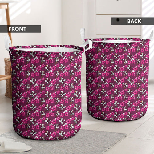 Manly Warringah Sea Eagles Laundry Basket Tropical Hibiscus Floral Seamless Rugby Mascot