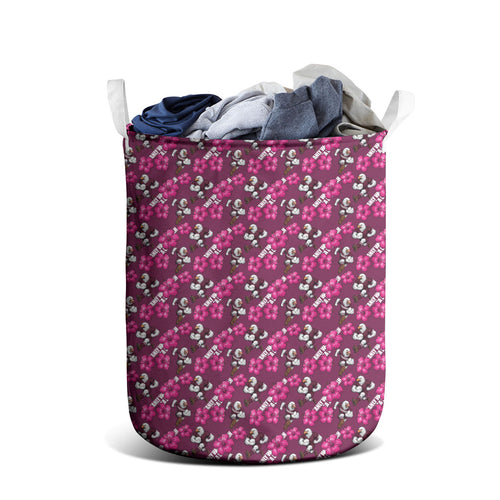 Manly Warringah Sea Eagles Laundry Basket Tropical Hibiscus Floral Seamless Rugby Mascot