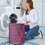 Manly Warringah Sea Eagles Laundry Basket Tropical Hibiscus Floral Seamless Rugby Mascot