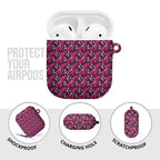 Manly Warringah Sea Eagles AirPods Case Tropical Hibiscus Floral Seamless Rugby Mascot