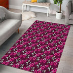 Manly Warringah Sea Eagles Area Rug Tropical Hibiscus Floral Seamless Rugby Mascot