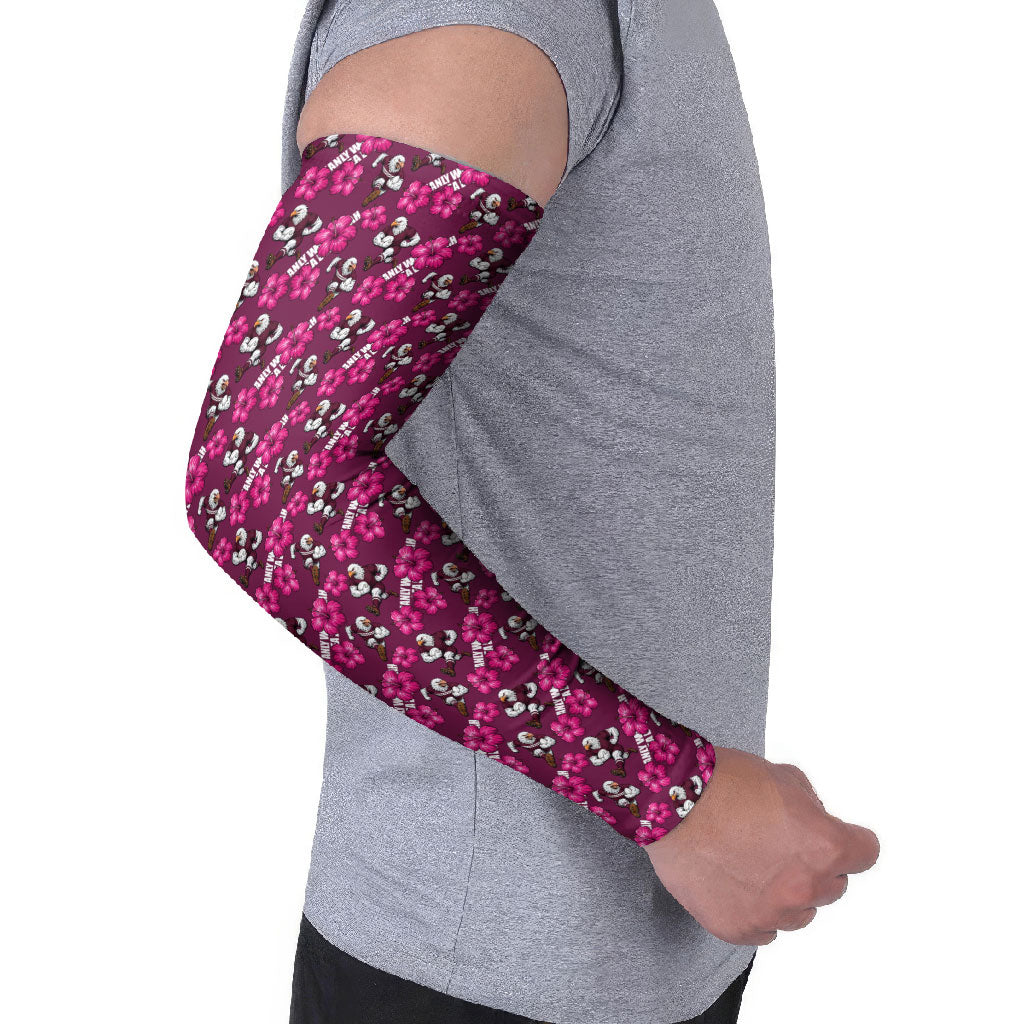 Manly Warringah Sea Eagles Arm Sleeves Tropical Hibiscus Floral Seamless Rugby Mascot