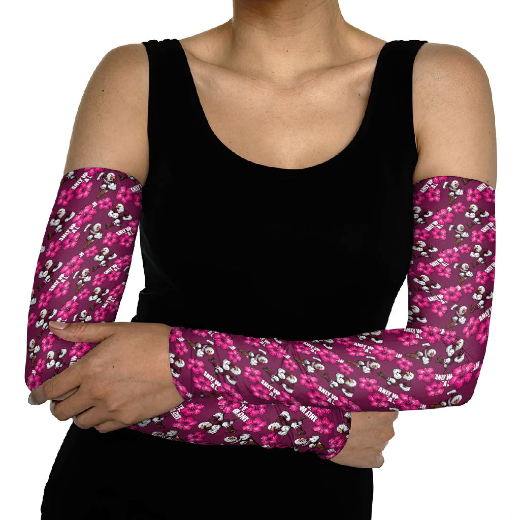 Manly Warringah Sea Eagles Arm Sleeves Tropical Hibiscus Floral Seamless Rugby Mascot