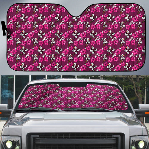 Manly Warringah Sea Eagles Auto Sun Shade Tropical Hibiscus Floral Seamless Rugby Mascot