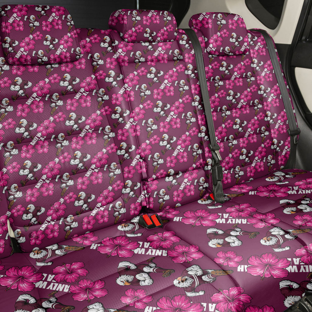 Manly Warringah Sea Eagles Back Car Seat Cover Tropical Hibiscus Floral Seamless Rugby Mascot