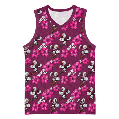 Manly Warringah Sea Eagles Basketball Jersey Tropical Hibiscus Floral Seamless Rugby Mascot