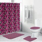 Manly Warringah Sea Eagles Bathroom Set Tropical Hibiscus Floral Seamless Rugby Mascot