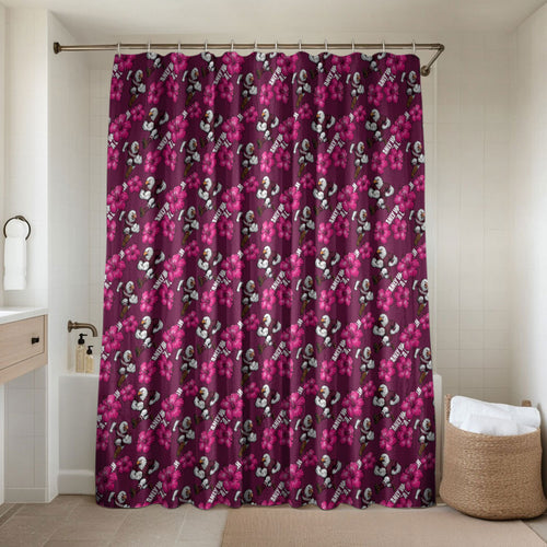 Manly Warringah Sea Eagles Bathroom Set Tropical Hibiscus Floral Seamless Rugby Mascot