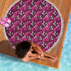 Manly Warringah Sea Eagles Beach Blanket Tropical Hibiscus Floral Seamless Rugby Mascot