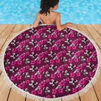 Manly Warringah Sea Eagles Beach Blanket Tropical Hibiscus Floral Seamless Rugby Mascot