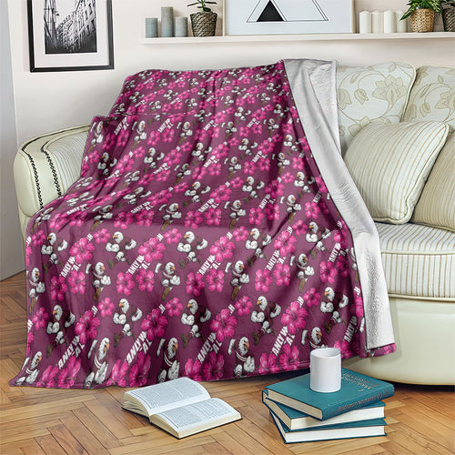 Manly Warringah Sea Eagles Blanket Tropical Hibiscus Floral Seamless Rugby Mascot