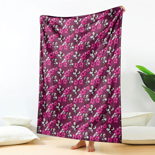 Manly Warringah Sea Eagles Blanket Tropical Hibiscus Floral Seamless Rugby Mascot