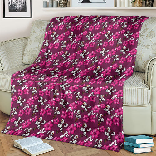 Manly Warringah Sea Eagles Blanket Tropical Hibiscus Floral Seamless Rugby Mascot