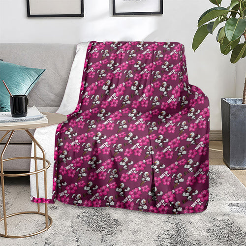 Manly Warringah Sea Eagles Blanket Tropical Hibiscus Floral Seamless Rugby Mascot