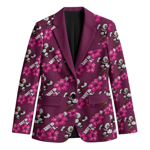 Manly Warringah Sea Eagles Blazer Tropical Hibiscus Floral Seamless Rugby Mascot