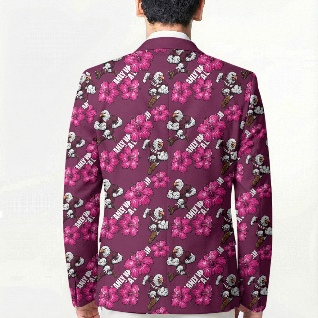 Manly Warringah Sea Eagles Blazer Tropical Hibiscus Floral Seamless Rugby Mascot