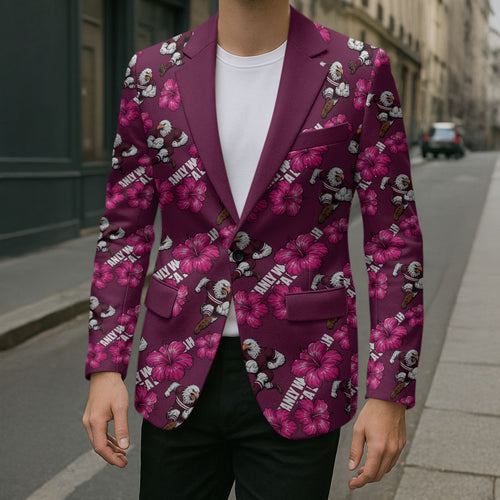 Manly Warringah Sea Eagles Blazer Tropical Hibiscus Floral Seamless Rugby Mascot
