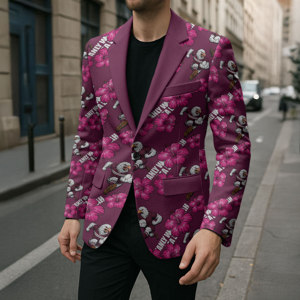 Manly Warringah Sea Eagles Blazer Tropical Hibiscus Floral Seamless Rugby Mascot