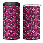 Manly Warringah Sea Eagles 4 in 1 Can Cooler Tumbler Tropical Hibiscus Floral Seamless Rugby Mascot