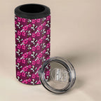 Manly Warringah Sea Eagles 4 in 1 Can Cooler Tumbler Tropical Hibiscus Floral Seamless Rugby Mascot