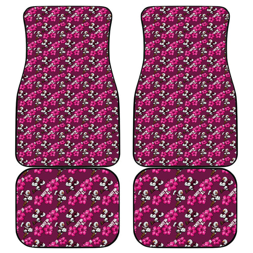 Manly Warringah Sea Eagles Car Mats Tropical Hibiscus Floral Seamless Rugby Mascot