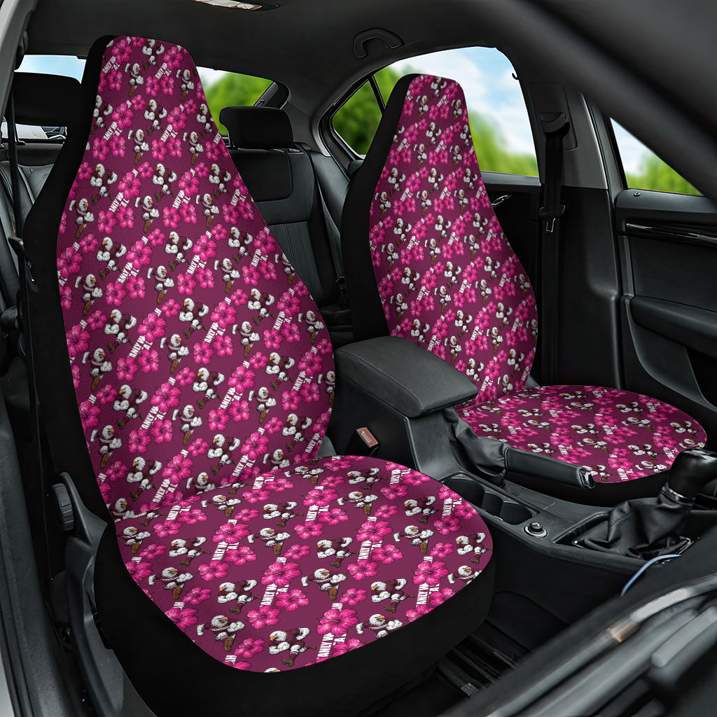 Manly Warringah Sea Eagles Car Seat Cover Tropical Hibiscus Floral Seamless Rugby Mascot