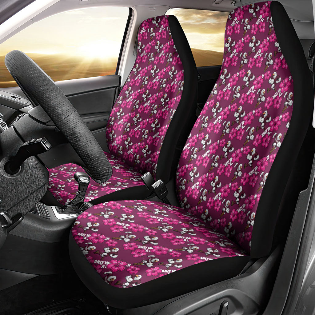 Manly Warringah Sea Eagles Car Seat Cover Tropical Hibiscus Floral Seamless Rugby Mascot
