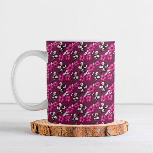 Manly Warringah Sea Eagles Ceramic Mug Tropical Hibiscus Floral Seamless Rugby Mascot