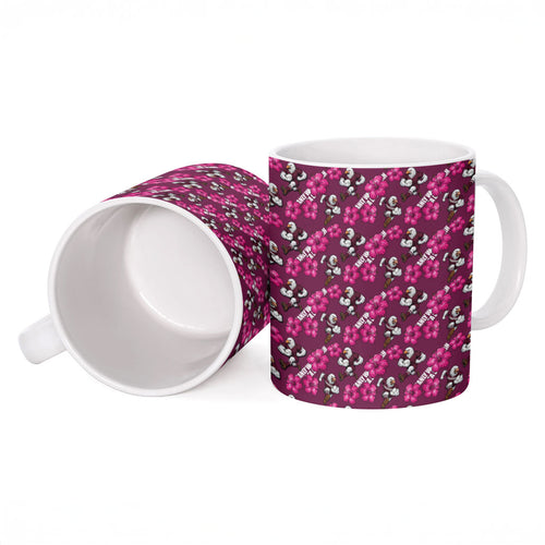 Manly Warringah Sea Eagles Ceramic Mug Tropical Hibiscus Floral Seamless Rugby Mascot