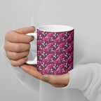 Manly Warringah Sea Eagles Ceramic Mug Tropical Hibiscus Floral Seamless Rugby Mascot