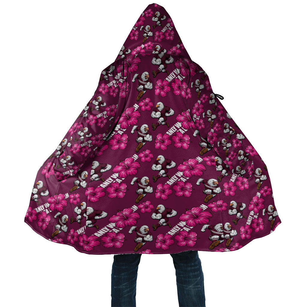 Manly Warringah Sea Eagles Cloak Tropical Hibiscus Floral Seamless Rugby Mascot