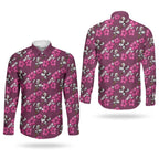 Manly Warringah Sea Eagles Couples Matching Off Shoulder Maxi Dress and Long Sleeve Button Shirt Tropical Hibiscus Floral Seamless Rugby Mascot