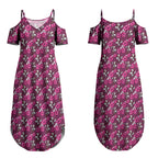 Manly Warringah Sea Eagles Couples Matching Summer Maxi Dress and Hawaiian Shirt Tropical Hibiscus Floral Seamless Rugby Mascot