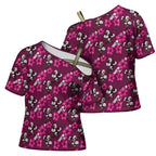 Manly Warringah Sea Eagles Cross Shoulder Shirt Tropical Hibiscus Floral Seamless Rugby Mascot