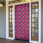Manly Warringah Sea Eagles Door Cover Tropical Hibiscus Floral Seamless Rugby Mascot