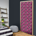 Manly Warringah Sea Eagles Door Cover Tropical Hibiscus Floral Seamless Rugby Mascot