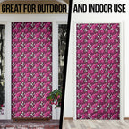 Manly Warringah Sea Eagles Door Cover Tropical Hibiscus Floral Seamless Rugby Mascot