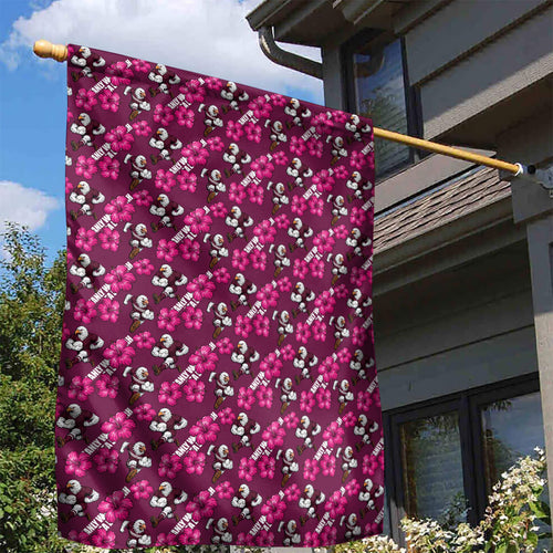 Manly Warringah Sea Eagles Garden Flag Tropical Hibiscus Floral Seamless Rugby Mascot