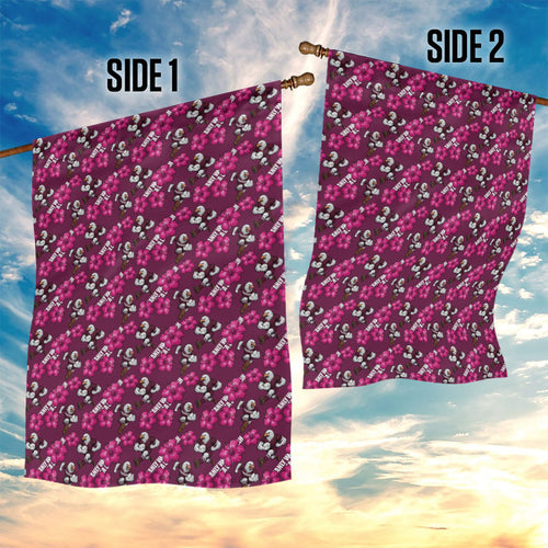 Manly Warringah Sea Eagles Garden Flag Tropical Hibiscus Floral Seamless Rugby Mascot
