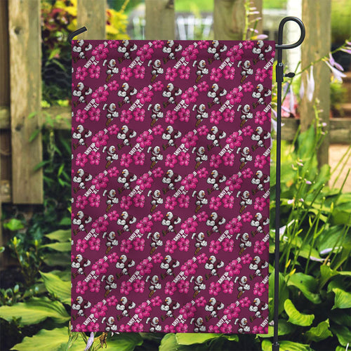 Manly Warringah Sea Eagles Garden Flag Tropical Hibiscus Floral Seamless Rugby Mascot