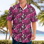 Manly Warringah Sea Eagles Hawaiian Shirt Tropical Hibiscus Floral Seamless Rugby Mascot